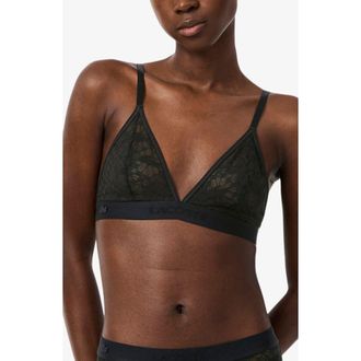 Lacoste Wireless Lace Bra in Black at Nordstrom, Size Large