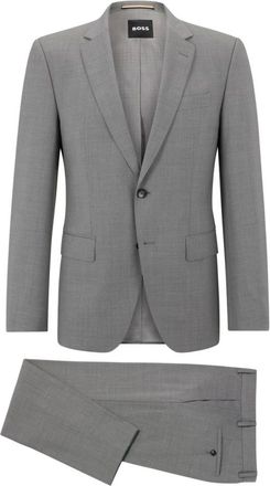HUGO BOSS Klassiek wollen pak - Heren - Business pakken - Grijs - XL - Wol - Kostuums