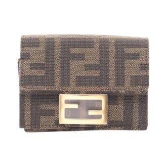 Fendi Pre-owned Wallets, female, Brown, Size: ONE SIZE Pre-owned Baguette Canvas Trifold Wallet