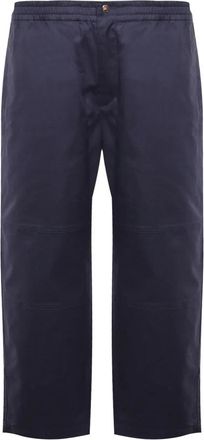 Moncler Gilga Farm Pants - Heren - Vrijetijds broeken - Blauw - M - Katoen - Broeken