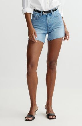 DL1961 Zoie High Rise Raw Hem Relaxed Denim Shorts in Cruise at Nordstrom, Size 30