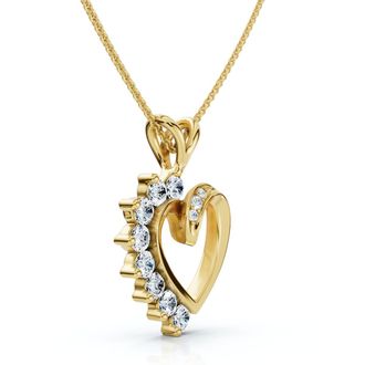 Pompeii3 Diamond Heart Pendant 1/4Ct 10k Gold Lab Grown