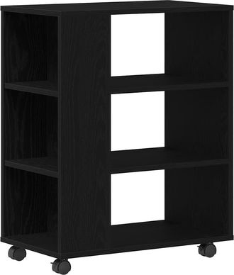 vidaXL Vidaxl - Armadio Contenitore Con Ruota Rovere Nero 60 X 35 X 75 Cm