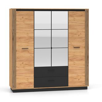 Petits Meubles Armario 4 puertas 2 cajones y negro fachada en mdf madera