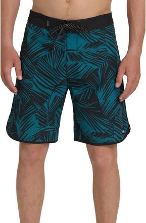 Quiksilver Aruba Palm 19 Board Shorts in Black. at Nordstrom, Size 32