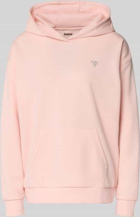 Guess Oversized Hoodie mit Strasssteinbesatz Modell Silvy in Hellrosa, Gr&ouml;&szlig;e XL