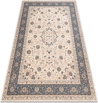 RugsX Rugsx - Carpet Wool nain Ornament, frame 7179/51643 beige / blue beige 120x170 cm