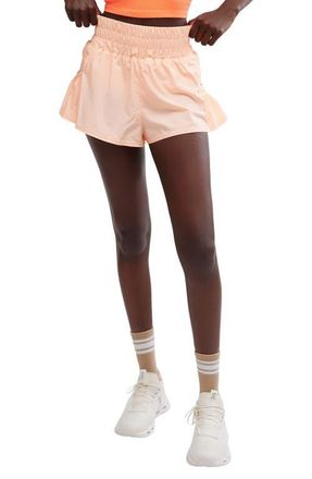 Free People FP Movement Get Your Flirt On Shorts in Pastel Peach at Nordstrom, Size X-Large
