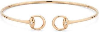 Gucci Horsebit 18k Rose Gold Diamond Cuff Bracelet - YBA837620001