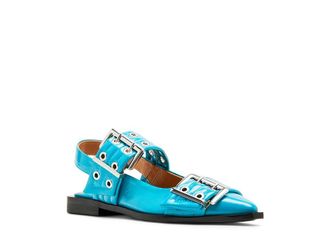Steve Madden Graya Womens Flat Shoes Turquoise Patent : 7.5 M, Leather