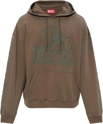 Diesel Hoodies & sweatvesten, Heren, Bruin, L, Katoen, S-Griffon Hoodie