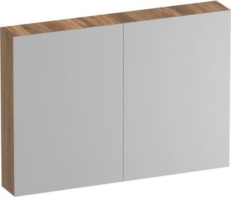 Marcel Breuer Impress Deluxe spiegelkast - 100x70x15cm - interne en externe verlichting - 2 dubbelzijdige spiegeldeuren - Honey