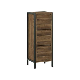 Vicco Armario Mediano Naola, Roble/negro, 30 X 80 Cm Con 3 Cajones, Vicco