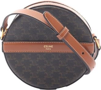 Celine Pre-owned Celine Triomphe Coated Canvas Round Purse on Strap Ladies YFK4SPRNB8S44Q45
