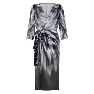 Alberta Ferretti Kleedjes, Dames, Grijs, S, Wikkeljurk