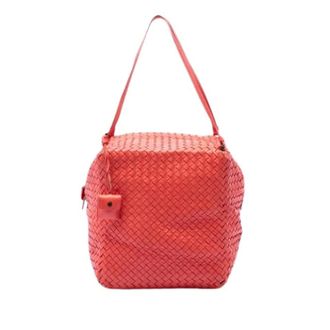 Bottega Veneta Pre-owned Woven Nappa Shoulder Bag - Dames - Pre-owned - Oranje - Maat: ONE Size Leer