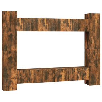 vidaXL Vidaxl - Set De Muebles De Tv 10 Pzas Madera Contrachapada Roble Ahumado