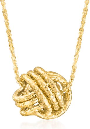 Ross-Simons Italian 14kt Yellow Gold Textured Love Knot Necklace