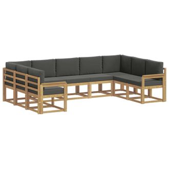 vidaXL Conjunto De Sof&aacute;s De Exterior 9 Pcs Blanco Y Antracita Vidaxl