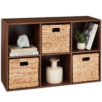 Best Choice Products 6-Cube Bookshelf, 11in Display Storage System, Organizer w/ Removable Back Panels