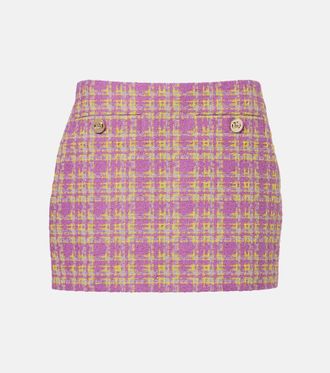 Gucci Checked cotton-blend tweed miniskirt