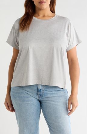 Lyss&eacute; Perfect Box Cut T-Shirt in Light Grey Melange at Nordstrom, Size 2 X