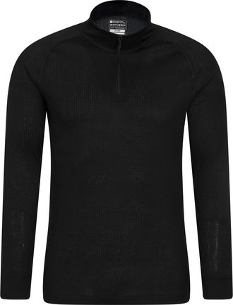 Mountain Warehouse Talus Mens Thermal Baselayer Top - Long Sleeve Sweater, Zip Neck, Quick Drying Pullover, Breathable, Lightweight - Great for, Travelling Red (Zip Neck