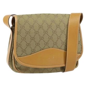 Gucci Pre-owned Cross Body Bags, female, Beige, Size: ONE SIZE Pre-owned Canvas Crossbody Bag