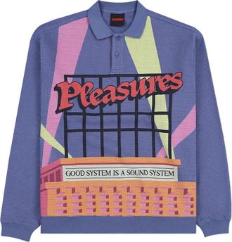 Pleasures Spotlight cotton polo shirt - Blue