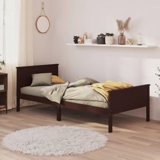 vidaXL Estructura Cama Sin Colch&oacute;n Madera Pino Marr&oacute;n Oscuro 100x200cm Vidaxl