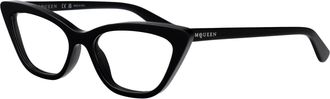 Alexander McQueen AM0560O Cat-Eye Acetate Eyeglasses - Black