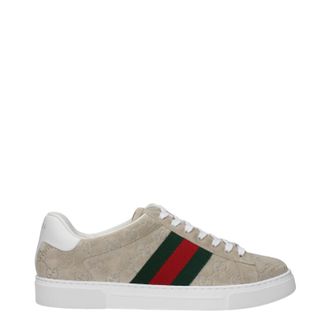 Gucci Ace Hombres Zapatillas de Ante en Beige