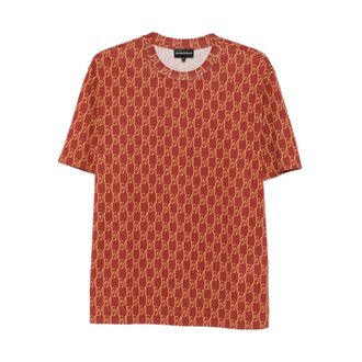 Emporio Armani T-Shirts, male, Red, Size: 3XL Printed T-shirt