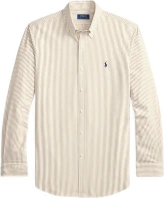 Polo Ralph Lauren Gestreepte Button-Down Overhemd - Heren - Casual Overhemden - Beige - 2XL - Katoen - Overhemden