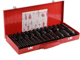OEM Juego De 35 Llaves De Vaso Hexagonales, M&eacute;tricas De Impacto Profundo Para Trinquete De 1/2, Herramienta De Accionamiento De 6 Puntas