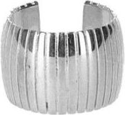Federica Tosi Gestreepte Cleo Ring in Zilver Brons - Dames - Ringen - Grijs - S - Katoen - Accessoires