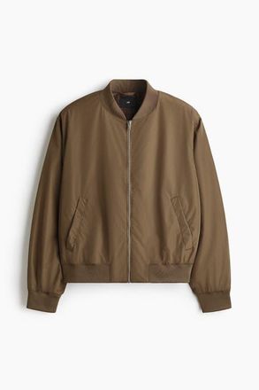 H&M Lightweight Bomber Jacket in Dark Beige at Nordstrom, Size Xxx-Large