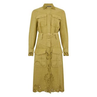 Alberta Ferretti Knee-Length Shirt Dress - female - Alberta Ferretti - Shirt Dresses - Green - S - Dresses