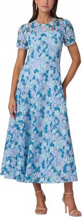 Shoshanna Preston Midi Dress In Light Blue Periwinkle Slate