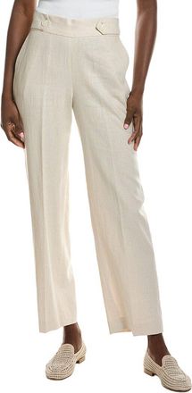 Anne Klein High Rise Linen-Blend Wide Leg Pant