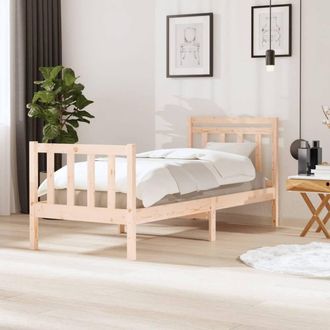 Berkfield Home Bed Frame 75x190 cm Small Single Solid Wood in Brown