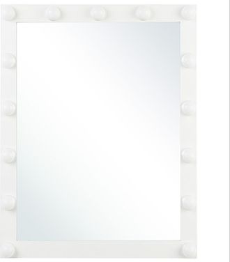 Beliani Espejo De Pared Iluminaci&oacute;n Led Blanco 50 X 60 Cm Tocador Glamuroso Odenas