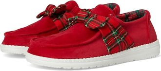 Hey Dude Wendy Bow Tartan Plaid Womens Flat Shoes Red Plaid : 6 M, Canvas
