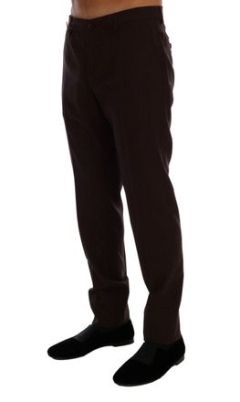 Dolce & Gabbana Mens Purple Wool Stretch Formal Pants