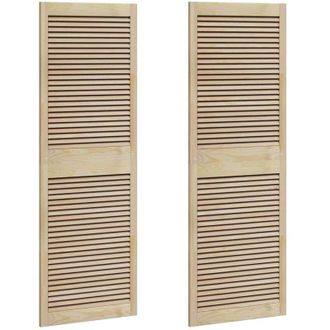 vidaXL Vidaxl - Puertas de Armario Otro 2 pcs Marr&oacute;n 170 x 59.5 x 2.1 cm