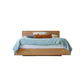 Tikamoon Cama de teca maciza de 160 cm x 200 cm
