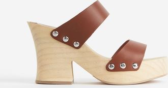 H&M Plateausandalen aus Leder - Beige