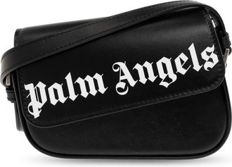 Palm Angels Leather Bag With Logo - Dames - Schoudertassen - Zwart - ONE Size - Leer - Tassen