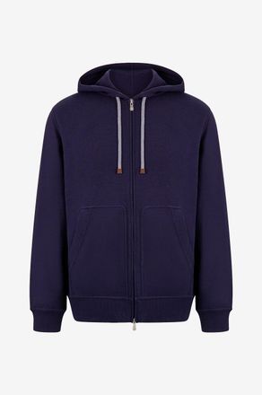 Brunello Cucinelli Sweatjacke aus leichter Baumwolle mit Kapuze