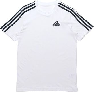 adidas M 3s Sj T Sports Training Stripe Round Neck Short Sleeve White GL3733